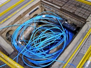 Fiber-optic internet cable.